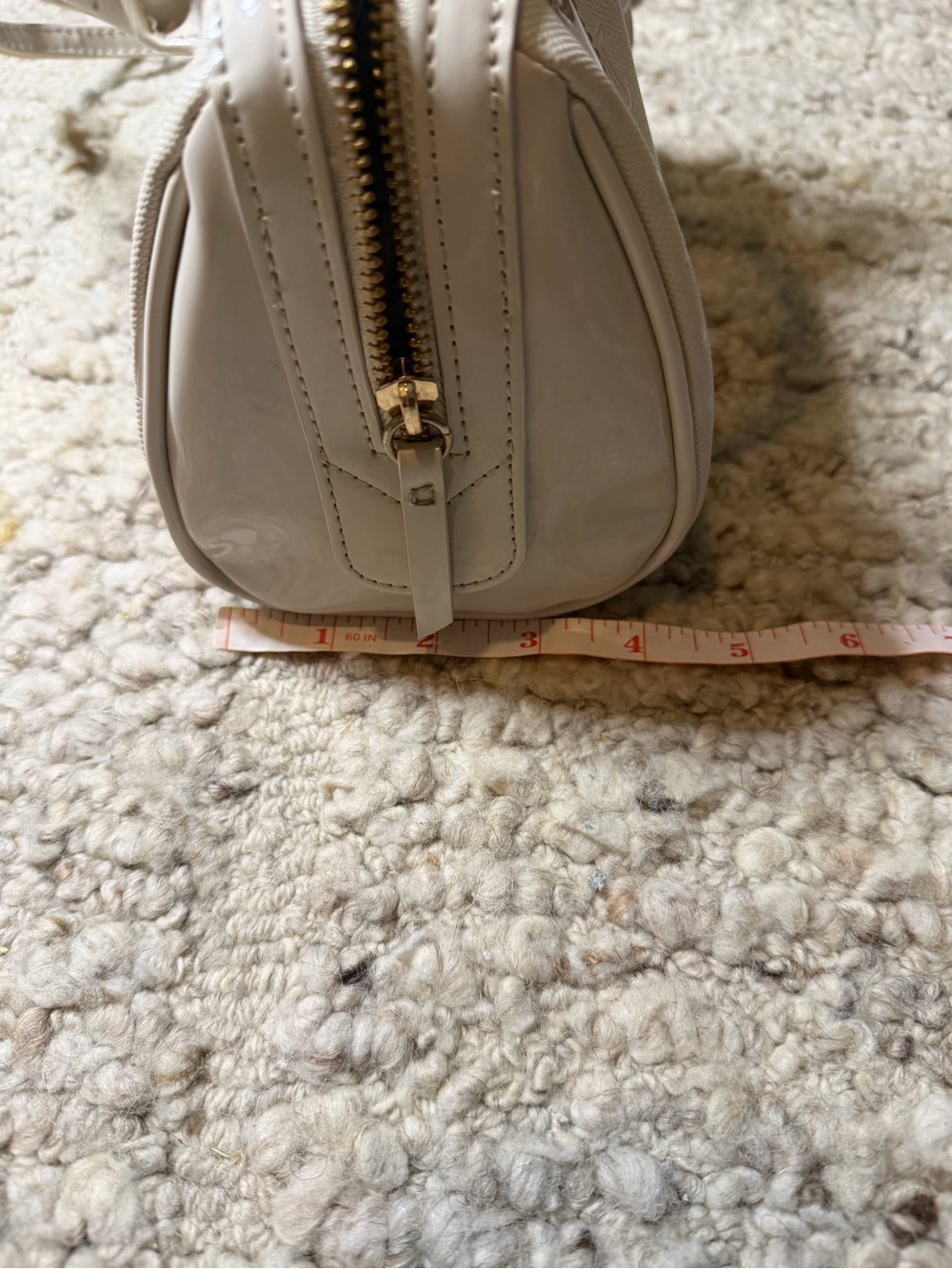 Juicy Couture White Monogram Satchel Handbag with Heart Charm - Picture 8 of 9
